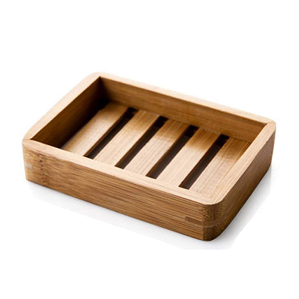 Bamboo soap dish with tray sale