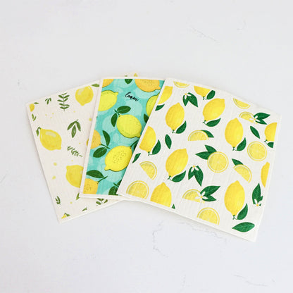 Swedish Dishcloths Lemon (3 Pack)
